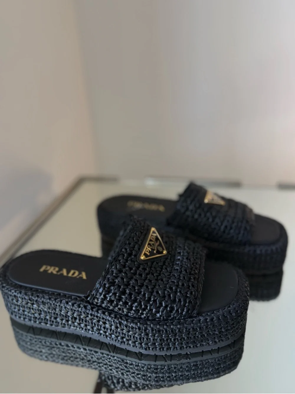 PRADA Logo espadrille slides 36 $1,150 - Picture 4 of 14